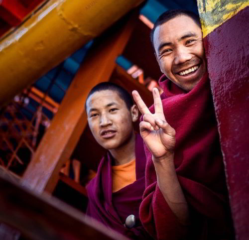 picture with lama spiti valley
