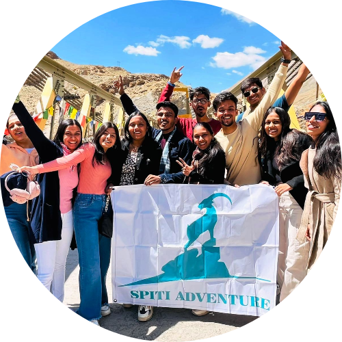 Travelers exploring Spiti Valley on a guided tour with Spiti Adventure.